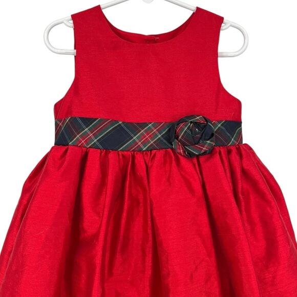 Laura Ashley London Red Holiday Christmas Dress Plaid Details Fancy Girl's 5 - Picture 2 of 8
